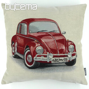 Tapestry pillow-case VW Beetle red