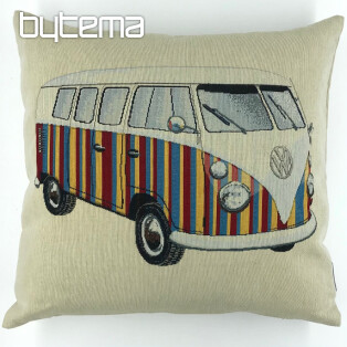 Tapestry pillow-case RED BUS VW HIPPIE