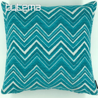 Decorative cushion cover ZIG ZAG blue turquoise