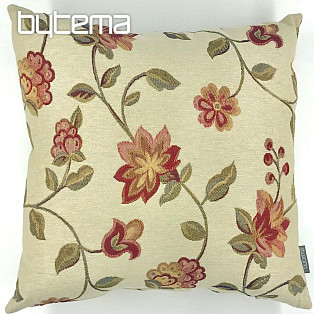 Decorative pillow tapestry LOTUS brown - big flower