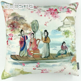 Decorative pillow-case MIDORI Japanese Gejsha