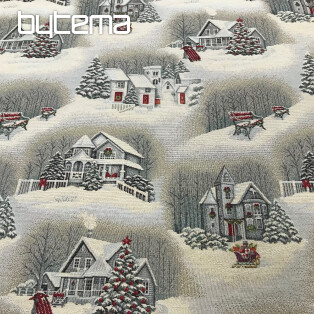 Tapestry fabric CHRISTMAS LANDSCAPE