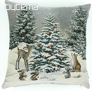 Christmas decorative pillow ANIMALS AT THE TREE