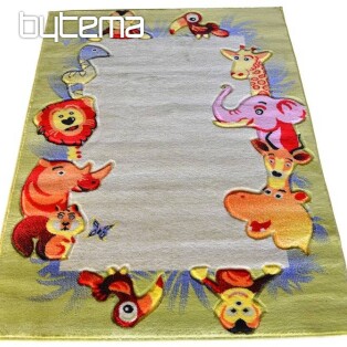 Children&#39;s carpet KIDS SAFARI green-cream