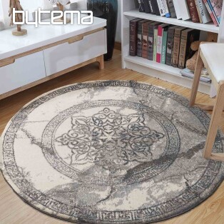 Modern carpet circle VISTA WHITE GRAY