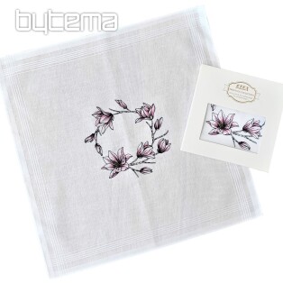 Women's fabric handkerchiefs - hand printed handkerchief Flower 1 pc