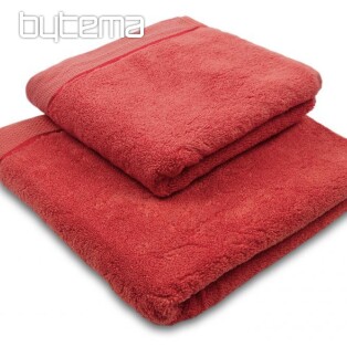 Towel and bath towel MICRO dark red