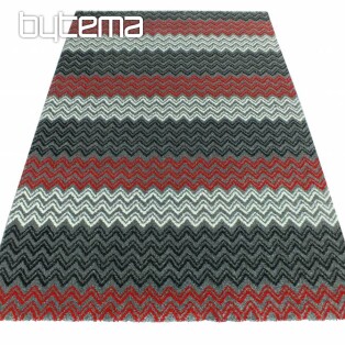 Modern carpet ZIG ZAG red