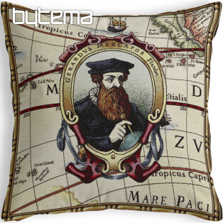 Large GERHARD MERCATOR tapestry cushion cover