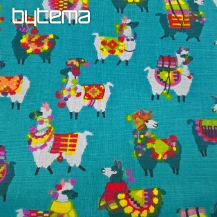 Decorative fabric LAMA turquise