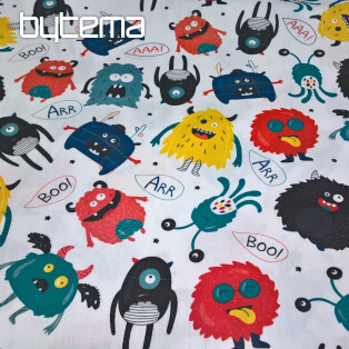 Children's cotton satin MONSTERS digital printing