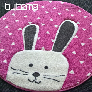 Children's round carpet PASTEL Bunny pink