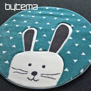 Children's round carpet PASTEL Bunny turquoise