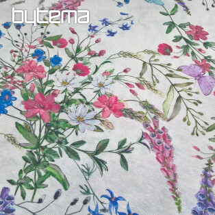 Decorative fabric  MALVA wildflowers