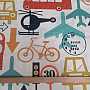 Children's decorative fabric TRANSPORT, TRAFFIC