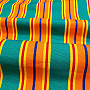 LEATHER FABRIC Linda - turquoise stripes