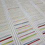 Children&#39;s curtain on a stained glass window - jacquard Colorful stripes