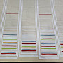 Children&#39;s curtain on a stained glass window - jacquard Colorful stripes