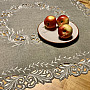 Embroidered tablecloth gray twigs