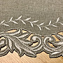 Embroidered tablecloth gray twigs