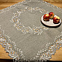 Embroidered tablecloth gray twigs