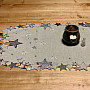 Embroidered Christmas tablecloth gray star