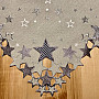 Embroidered Christmas tablecloth gray star