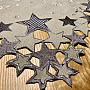 Embroidered Christmas tablecloth gray star
