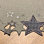 Embroidered Christmas tablecloth gray star