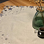 Embroidered Christmas tablecloth gray star