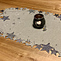 Embroidered Christmas tablecloth gray star