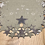 Embroidered Christmas tablecloth gray star