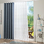 Voile curtain with embroidery blue-gray Gerster 11115/800