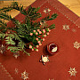 Embroidered Christmas tablecloth dark red 1