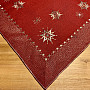 Embroidered Christmas tablecloth dark red 1