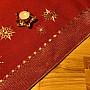 Embroidered Christmas tablecloth dark red 1