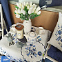 Embroidered tablecloths ONION BLUE-WHITE