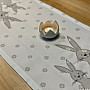 Embroidered tablecloths and scarves HARE white