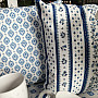 Cotton fabric MAJOLIKA blue stripe