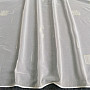 White veil curtain with green-beige embroidery