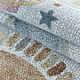 Luxury children's piece rug FUNNY universe white
