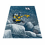 Luxury children&#39;s piece rug FUNNY blue penguin