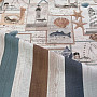 Decorative fabric sea postcard
