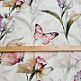 Decorative fabric FLOWERS AND BUTTERFLIES CATALEYA green-purple