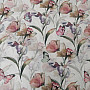 Decorative fabric Flowers and butterflies Cataleya green-purple