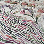 Decorative fabric Flowers and butterflies Cataleya green-purple