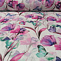 Decorative fabric Flowers and butterflies Cataleya purple-turquoise