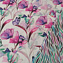 Decorative fabric FLOWERS AND BUTTERFLIES CATALEYA PURPLE TURQUOISE
