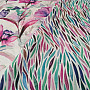 Decorative fabric FLOWERS AND BUTTERFLIES CATALEYA PURPLE TURQUOISE