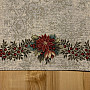 Christmas tapestry tablecloths and scarves Christmas roses and holly-gray wreath